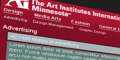The Art Institutes International Minnesota Course Database
